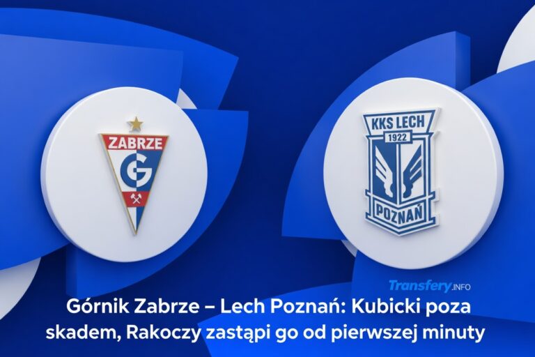 Górnik Zabrze – Lech Poznań: Kubicki poza składem, Rakoczy zastąpi go od pierwszej minuty