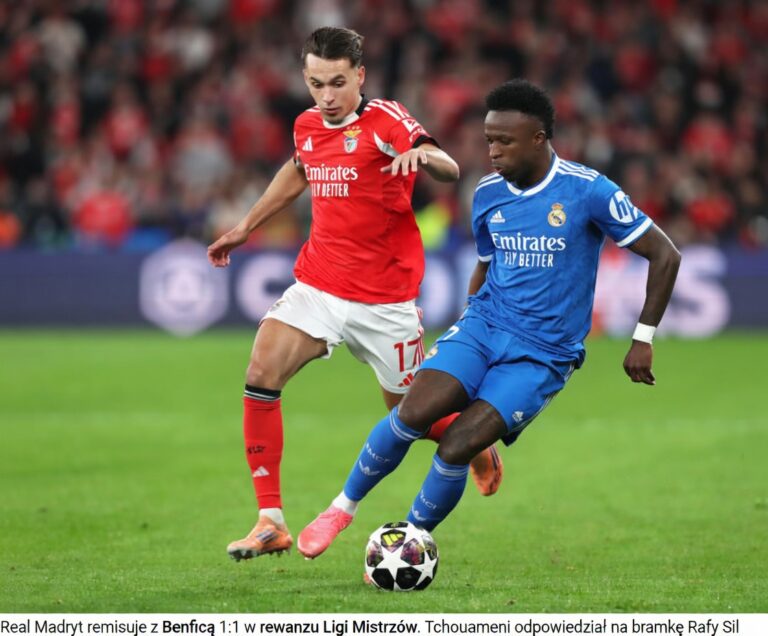 Real Madryt remisuje z Benficą 1:1 w rewanżu Ligi Mistrzów. Tchouameni odpowiedział na gola Rafy Silvy