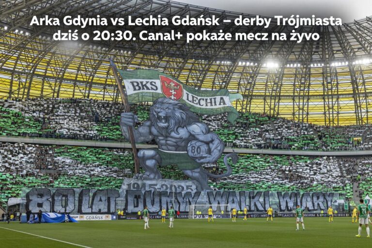 Arka Gdynia vs Lechia Gdańsk - derby Trójmiasta dziś o 20:30. Canal+ pokaże mecz na żywo