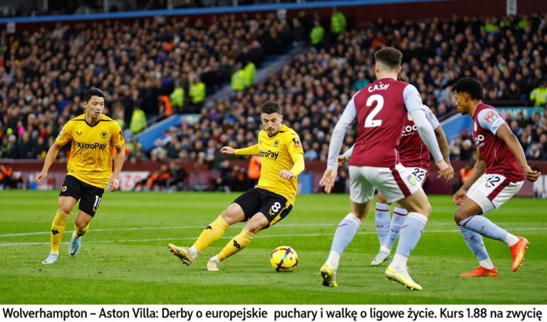 Wolverhampton – Aston Villa: Derby o europejskie puchary i walkę o ligowe życie. Kurs 1.88 na zwycięstwo gości