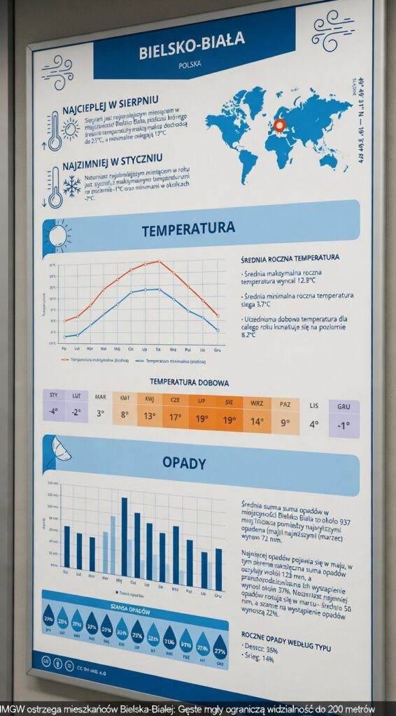 IMGW ostrzega mieszkańców Bielska-Białej: Gęste mgły ograniczą widzialność do 200 metrów